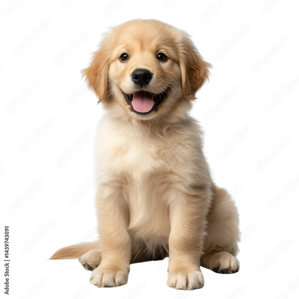 Adorable Golden Retriever Puppy Sitting Isolated on transparent background Adorable Golden Retriever Puppy Sitting Isolated on transparent background