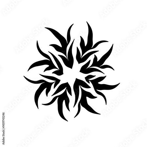 Abstract floral tattoo design print for t-shirts and tattoos  