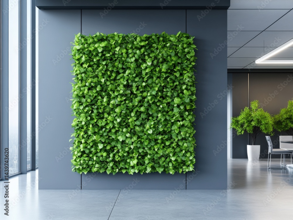 Fototapeta premium Office interior with green wall
