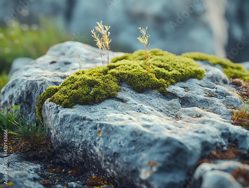 detailed photo of a moss on the rocks, moss in the mountain