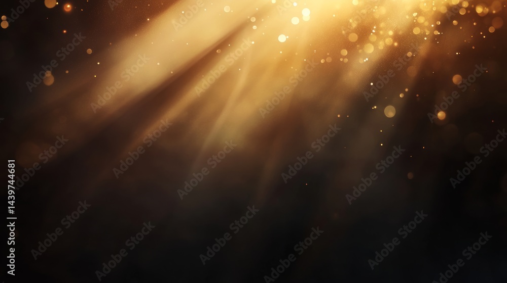 Fototapeta premium Luminous golden light flare with warm hues, creating a vibrant and cinematic composition,