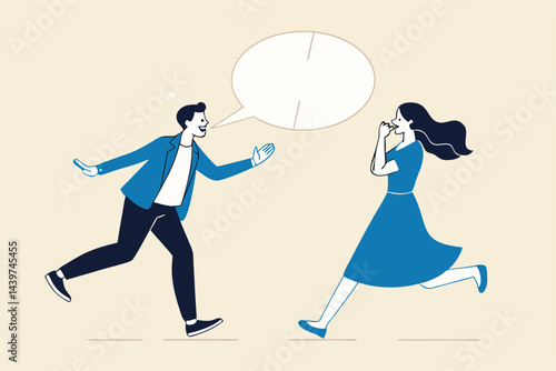 Business communication skills, explain idea, speak, tell and listen to coworkers, work discussion or success send and receive information concept, business people connect speech bubble jigsaw puzzle.