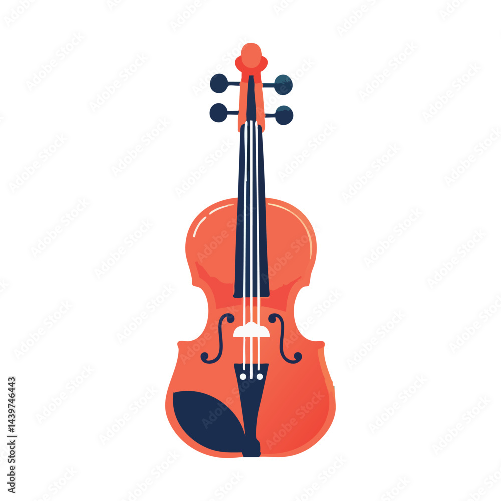 Fototapeta premium Elegant Orange Violin Illustration for Musical Performances and Instrument Practice