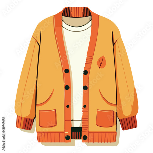Autumn Cardigan Fashion Illustration for Cozy Style and Comfort