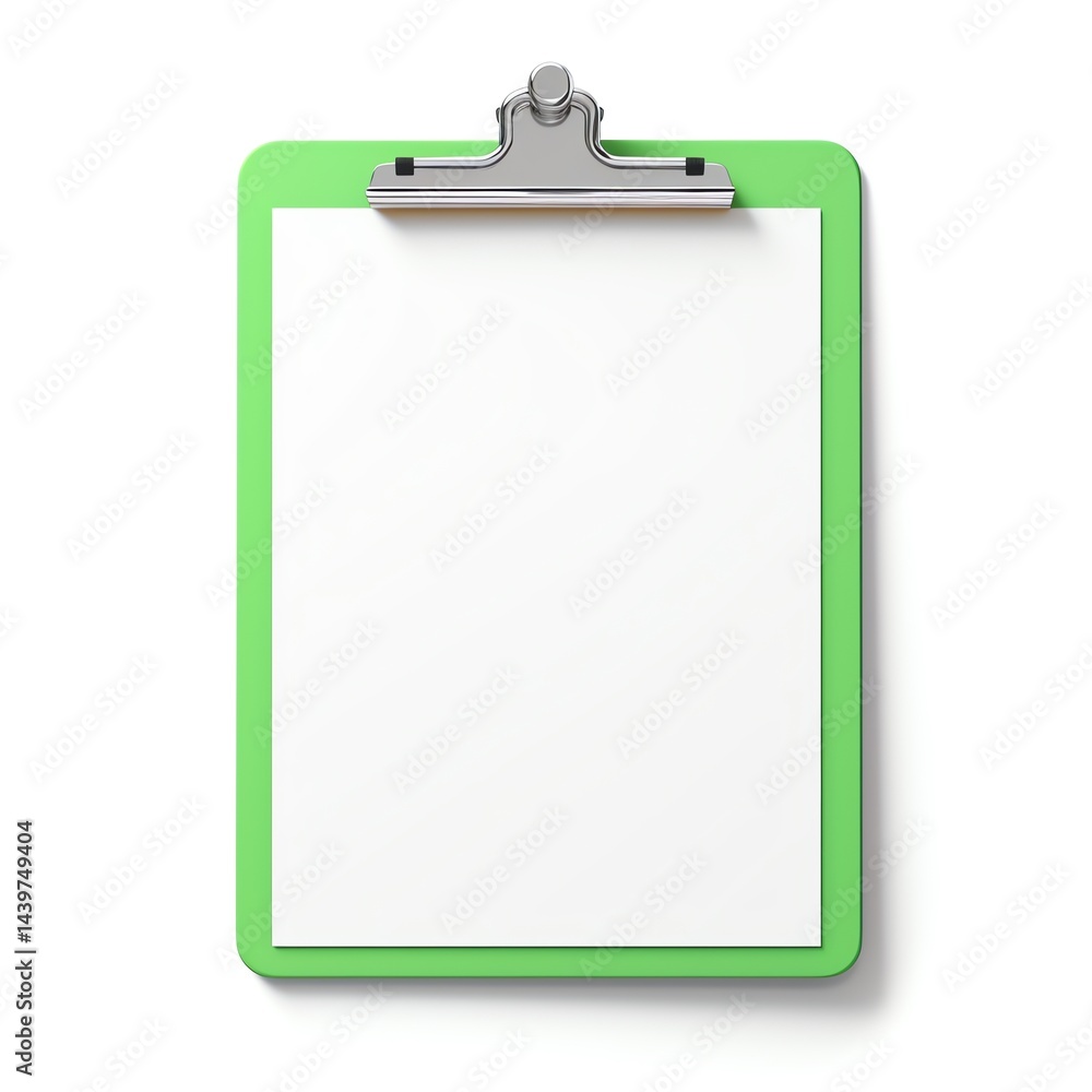Blank Green Clipboard with Paper Ready for Notes or To-Do Lists. Perfect for Organization and Planning Blank Green Clipboard with Paper Ready for Notes or To-Do Lists. Perfect for Organization and Planning