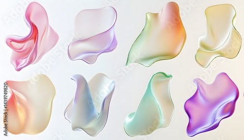 Obraz na płótnie Abstract flowing translucent shapes featuring multiple colors and gradients w salonie