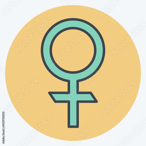 Icon Venus Astrology. related to Astrology symbol. color mate style. design editable