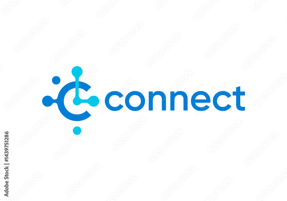 Fototapeta premium molecule connection technology logo vector design concept 