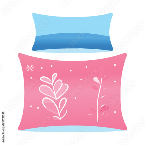 Cozy pillows illustration featuring cute designs and soft colors