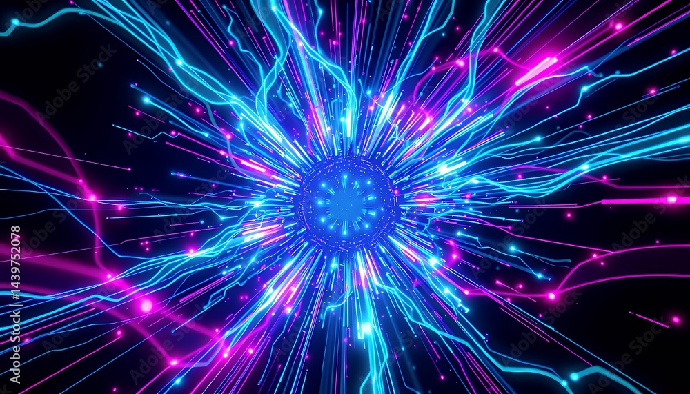 Energetic Abstract With Flowing Light Trails in Blue and Pink Neon Colors on Dark Background For Modern Technology and Digital Art With Dynamic Motion and a Futuristic Feel Perfect for Decoration Energetic Abstract With Flowing Light Trails in Blue and Pink Neon Colors on Dark Background For Modern Technology and Digital Art With Dynamic Motion and a Futuristic Feel Perfect for Decoration