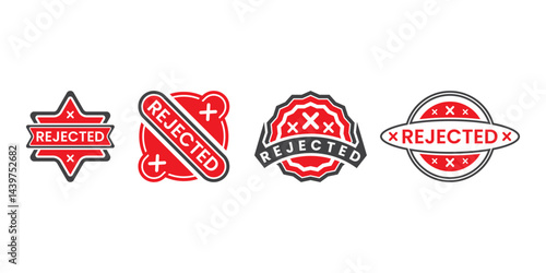 Vintage rejected stamp vector illustration ideal for official label and document graphics