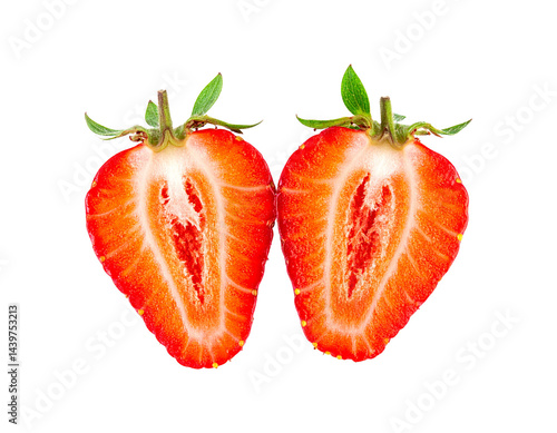 Wallpaper Mural Single strawberry cut into two parts vertically, PNG Torontodigital.ca