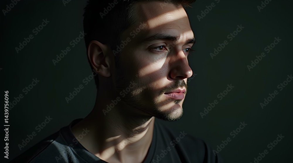 Modern Abstract Portrait with Light and Shadow Play Modern Abstract Portrait with Light and Shadow Play