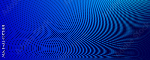 Blue lines in 3D perspective vector abstract background, dynamic linear minimal design, wave lied pattern in dimensional and movement.
