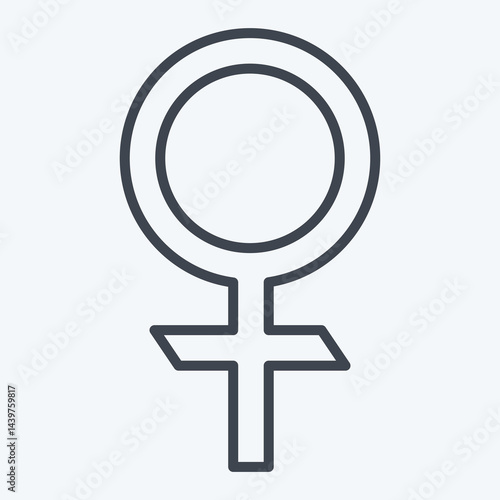 Icon Venus Astrology. related to Astrology symbol. line style. design editable