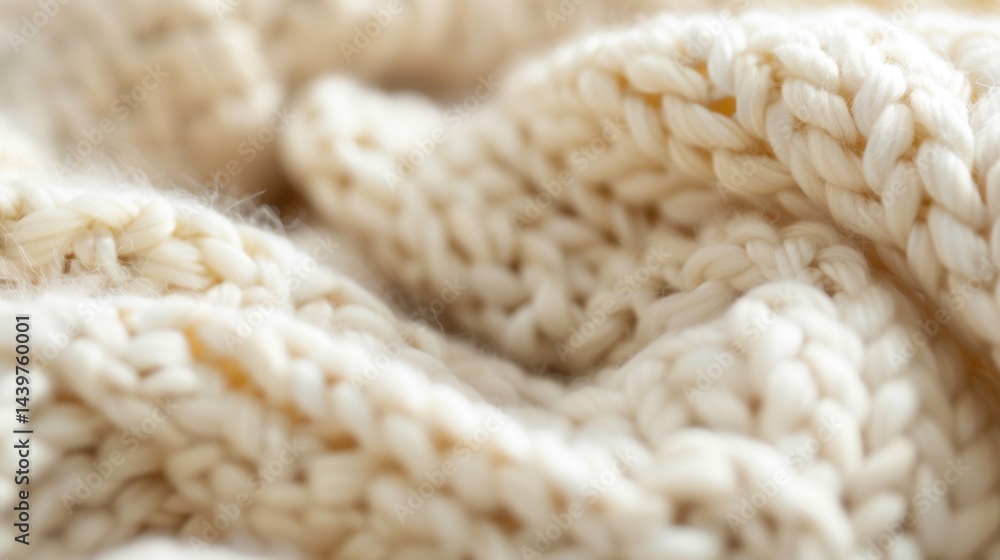 Soft Creamy Knit Fabric Close-Up for Cozy Textile Background Soft Creamy Knit Fabric Close-Up for Cozy Textile Background