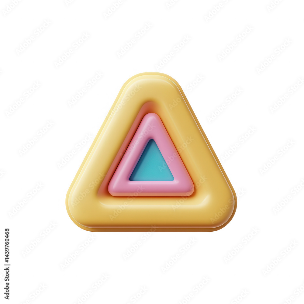 Colorful Stacked Triangle Design with Smooth Edges Isolated on Black Colorful Stacked Triangle Design with Smooth Edges Isolated on Black