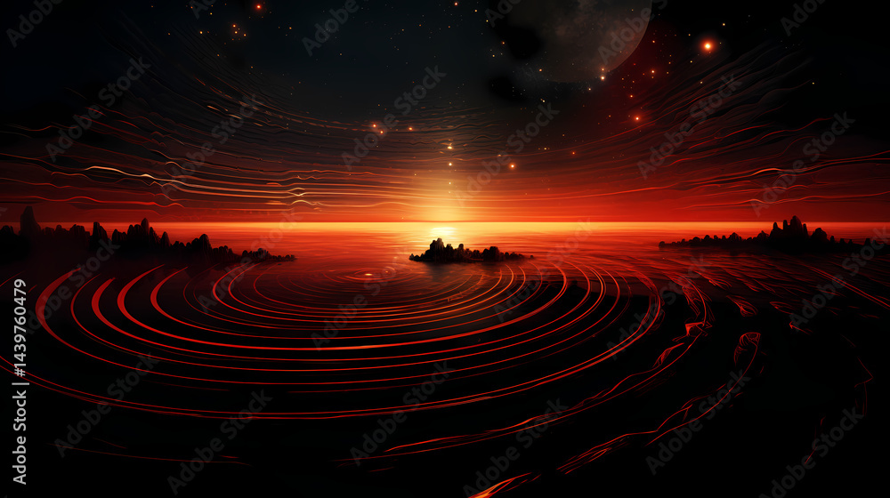 Fototapeta premium Modern abstract fine art lines background decorative painting