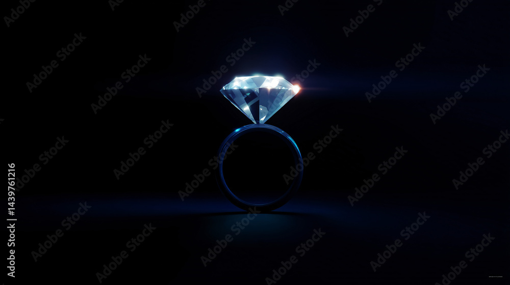Diamond Engagement Ring Icon Design