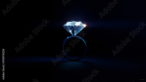 Obraz na płótnie Diamond Engagement Ring Icon Design w salonie