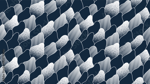 Abstract vector seamless pattern, endless motif background of some plants biology theme, tiling art with biology organisms look like shapes.