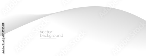 Smooth flow of wavy shape with gradient vector abstract background, light grey design curve line energy motion, relaxing image or technology.