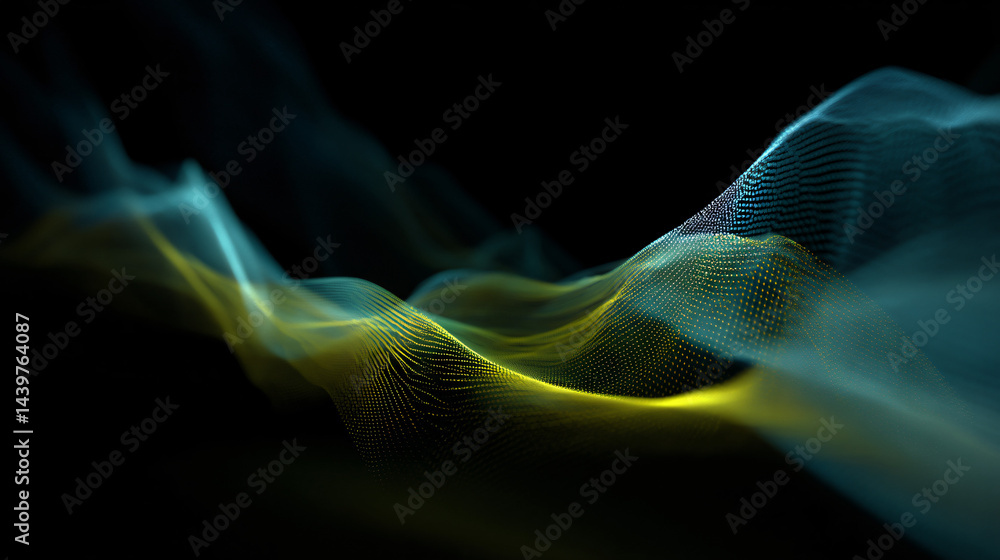 Digital light waves forming abstract modern flow.
