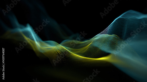 Obraz na płótnie Digital light waves forming abstract modern flow. w salonie