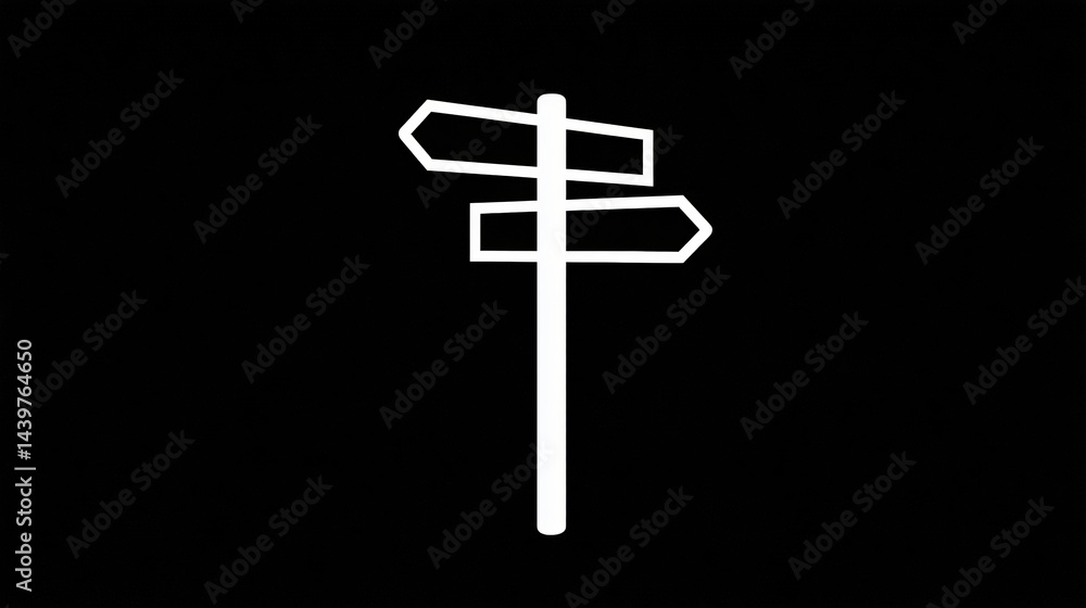 Direction Signpost with Arrows Icon Design