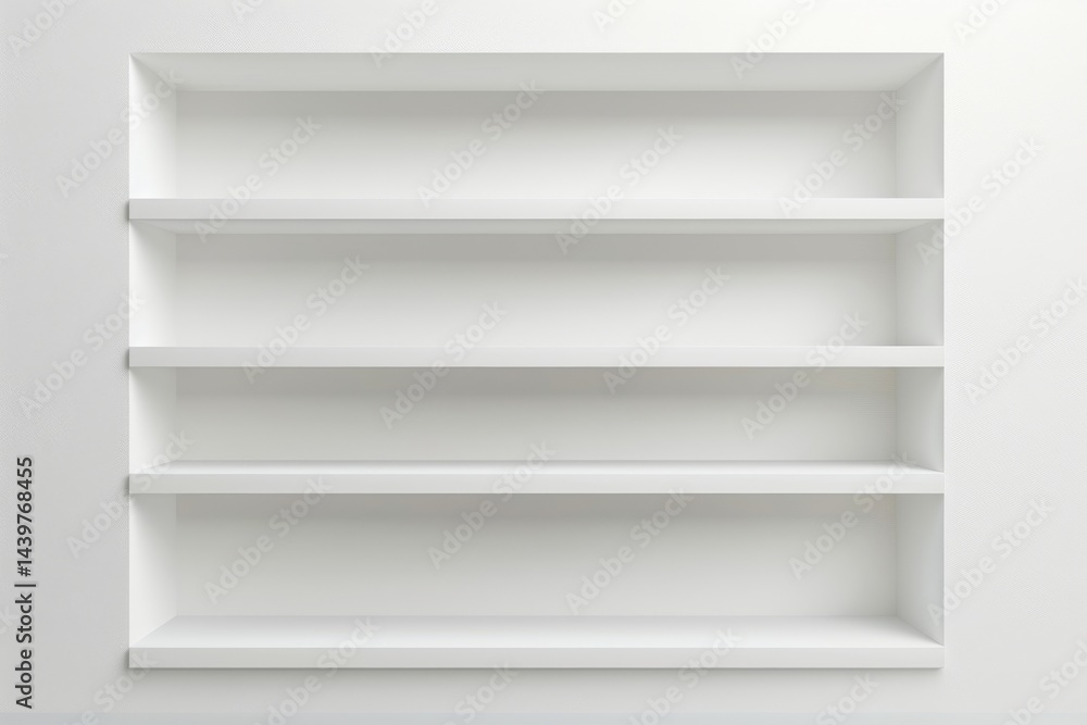 Modern Recessed Shelving Design Isolated On White Background Modern Recessed Shelving Design Isolated On White Background