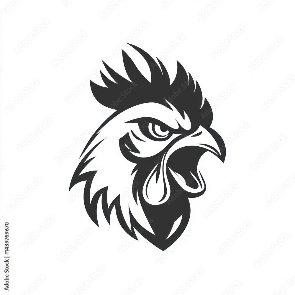Obraz premium Rooster Head Logo