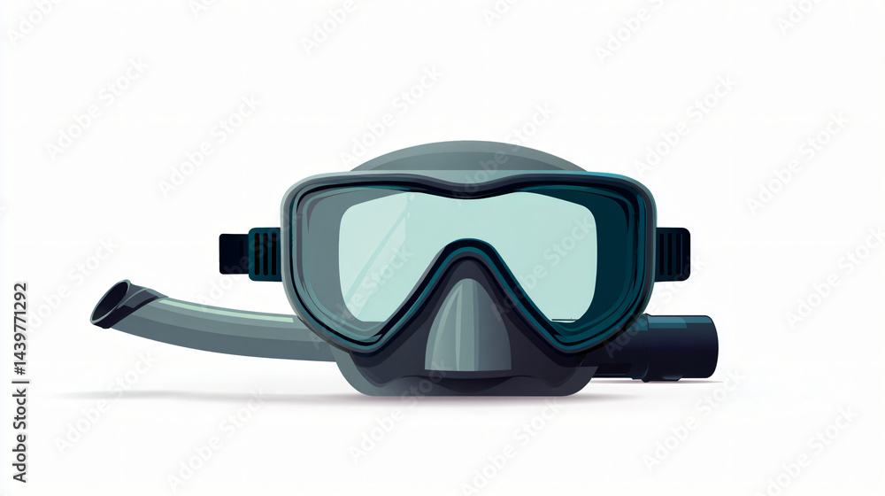 Diving Goggles with Snorkel Icon Design