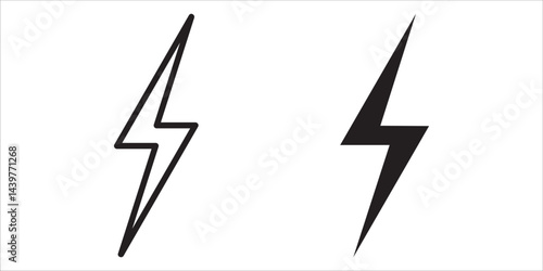 Thunder Bold Lightning Flash icons, Lightning bolt icon. Vector lightning logo electric, set of thunder and lightnings. Lightning bolt signs, Lightnings icon set illustration.
