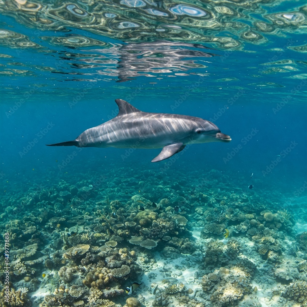 Naklejka premium dolphin in the sea