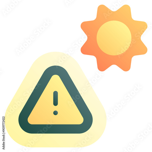 Overheating warning. Editable vector icon, coloured.