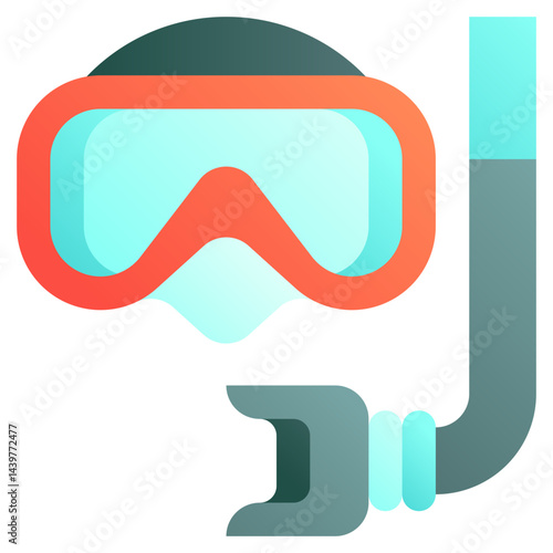 Snorkel mask. Editable vector icon, coloured.