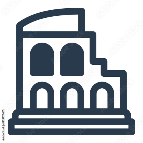 Roman Colosseum Ruins with Arches