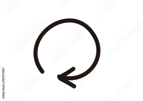 太ペンで手描きしたような矢印