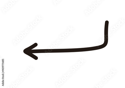 太ペンで手描きしたような矢印