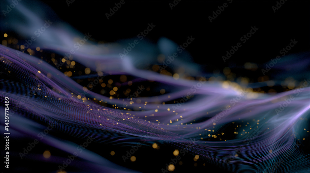 Dreamy abstract swirls moving through a starry night.