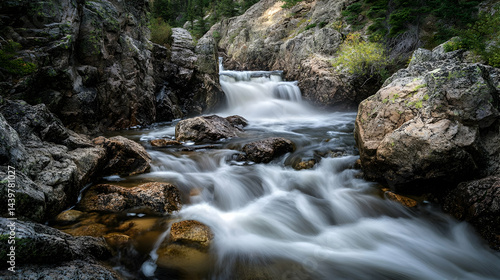 Majestic Mountain Waterfall: A Serene Landscape