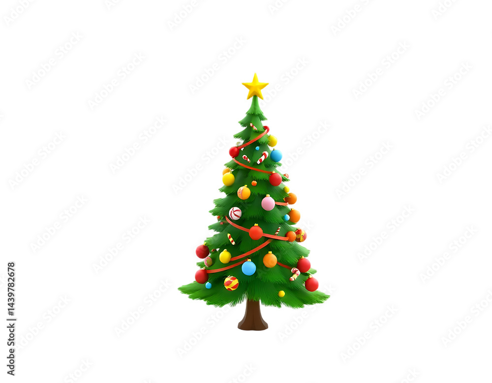 A decorated Christmas tree, full of ornaments and joy A decorated Christmas tree, full of ornaments and joy