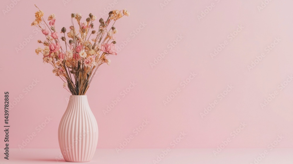 custom made wallpaper toronto digitalElegant dried flowers in a textured vase against a soft pink background create a serene floral display in a minimalist setting