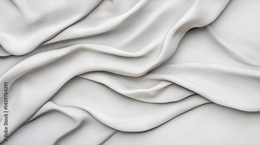 Obraz premium Elegant White Silk Fabric Waves Texture Background white silk satin fabric cloth texture soft waves