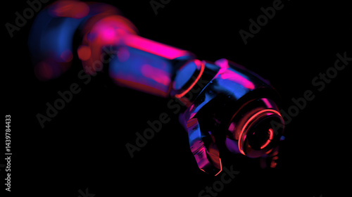 Obraz na płótnie 3D style robotic elbow joint with neon accents for futuristic mobility. w salonie