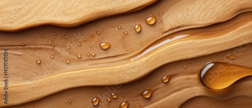 Wood texture with water drops