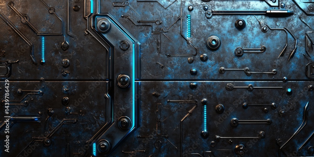 Fototapeta premium Futuristic Circuit Board Technology Panel