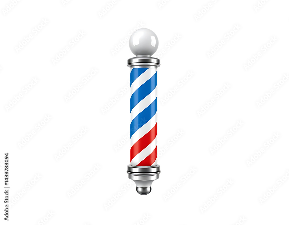 Classic Barber Pole Rendered in 3D Classic Barber Pole Rendered in 3D