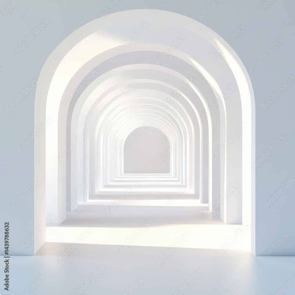 Arches create white hallway Arches create white hallway