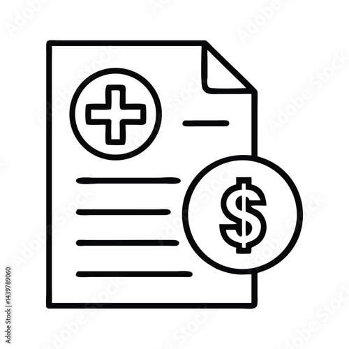 Medical Bill Payment Icon Healthcare Costs Document